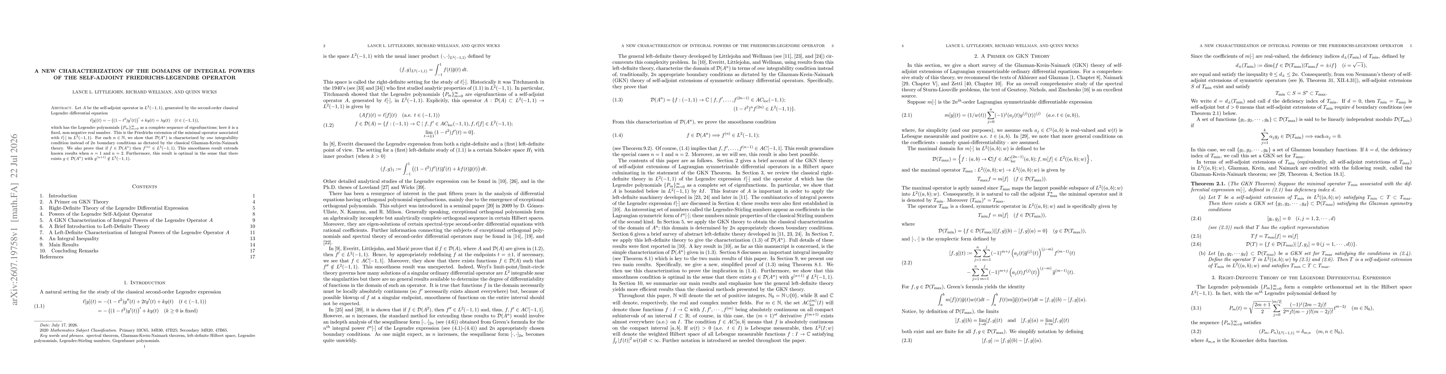 Thumbnail for A New Characterization of the Domains of Integral Powers of the Self-Adjoint Friedrichs-Legendre Operator
