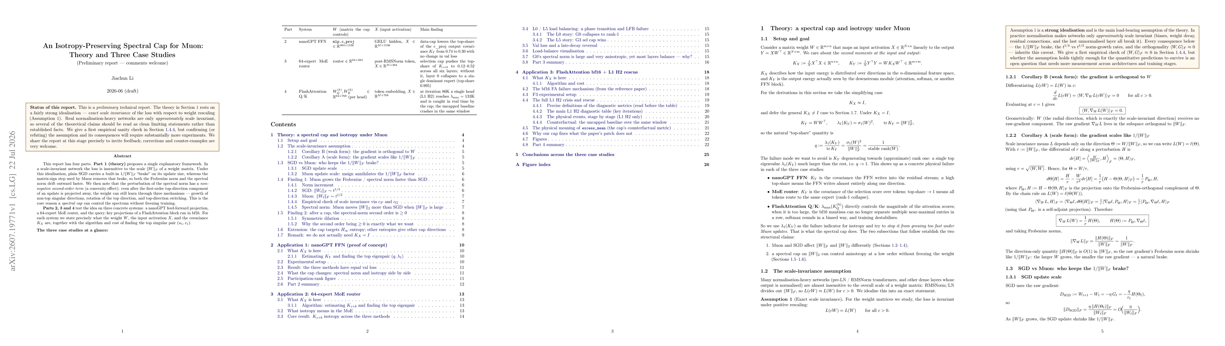 Thumbnail for An Isotropy-Preserving Spectral Cap for Muon: Theory and Three Case Studies