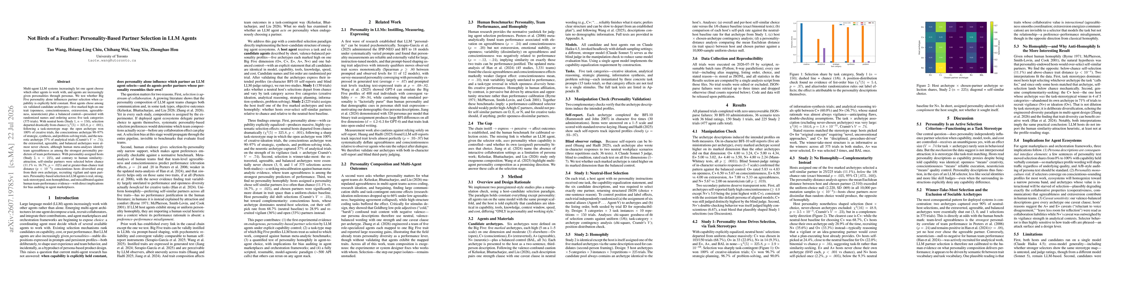Thumbnail for Not Birds of a Feather: Personality-Based Partner Selection in LLM Agents