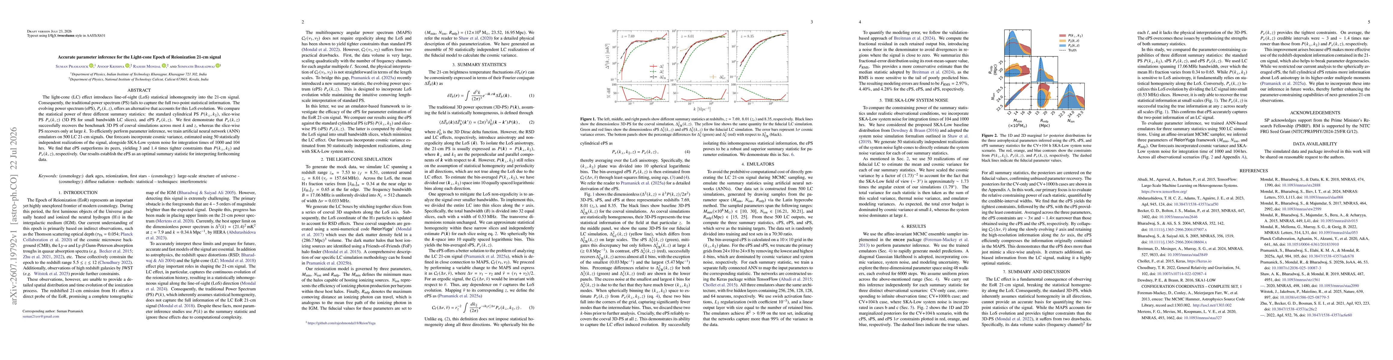 Thumbnail for Accurate parameter inference for the Light-cone Epoch of Reionization 21-cm signal