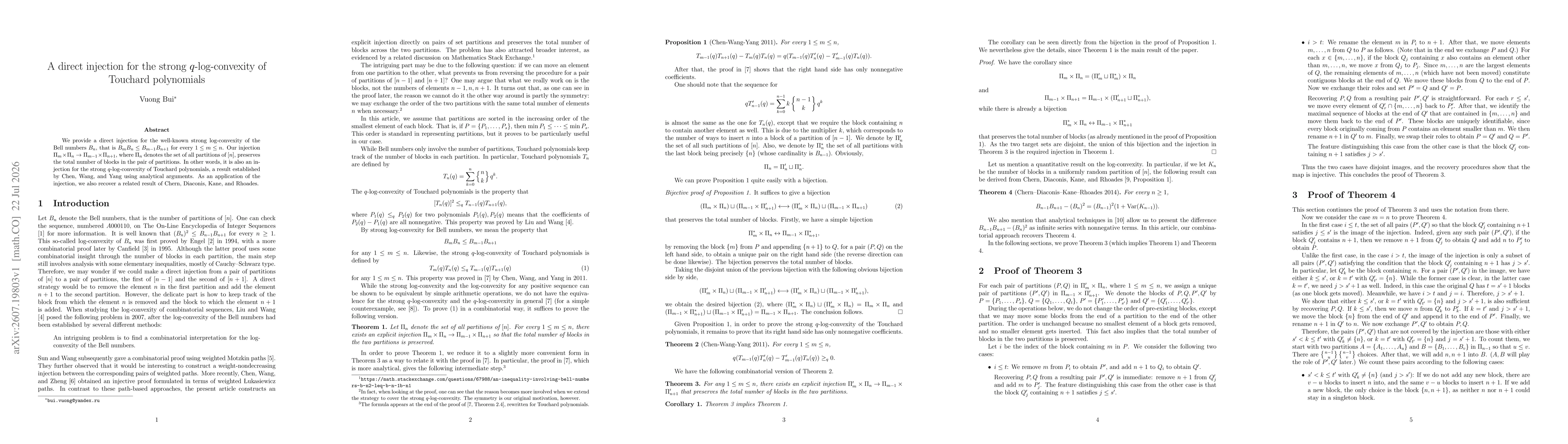 Thumbnail for A direct injection for the strong $q$-log-convexity of Touchard polynomials