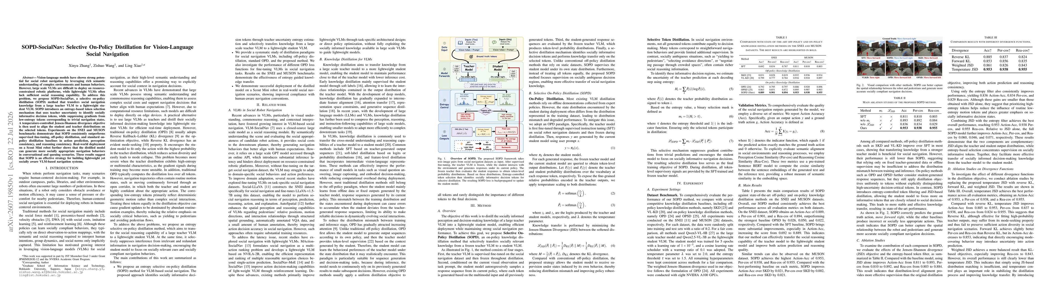 Thumbnail for SOPD-SocialNav: Selective On-Policy Distillation for Vision-Language Social Navigation
