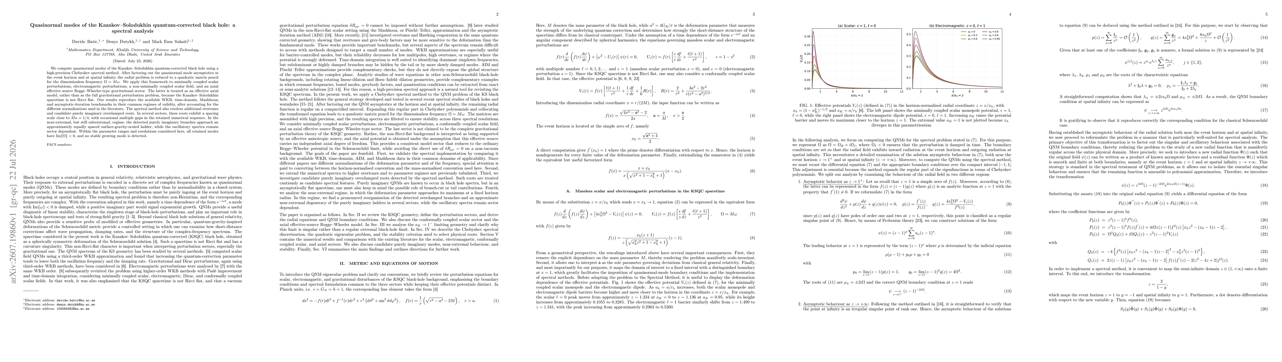 Thumbnail for Quasinormal modes of the Kazakov--Solodukhin quantum-corrected black hole: a spectral analysis