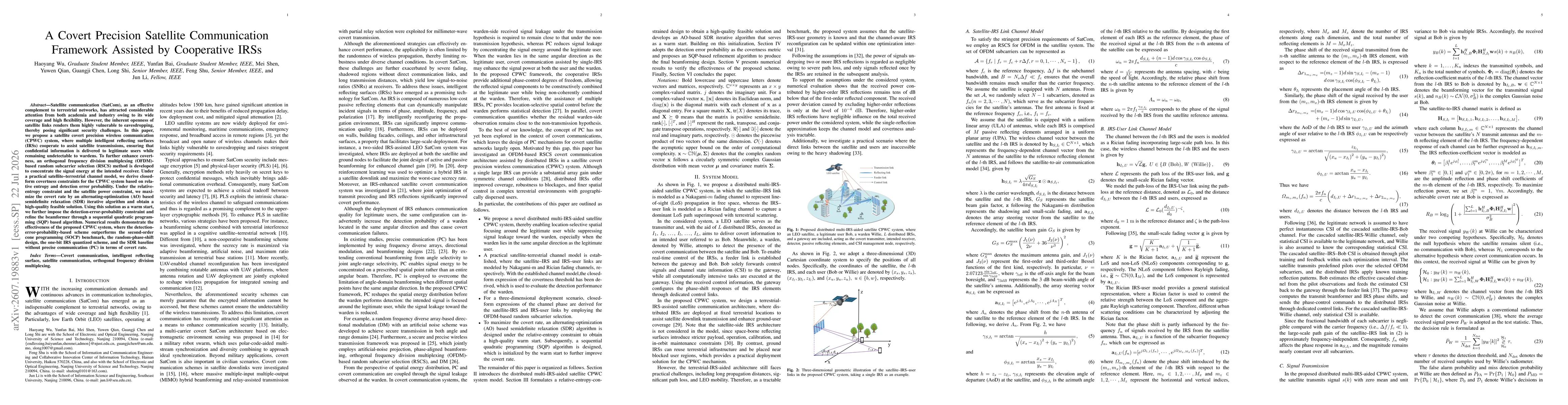 Thumbnail for A Covert Precision Satellite Communication Framework Assisted by Cooperative IRSs