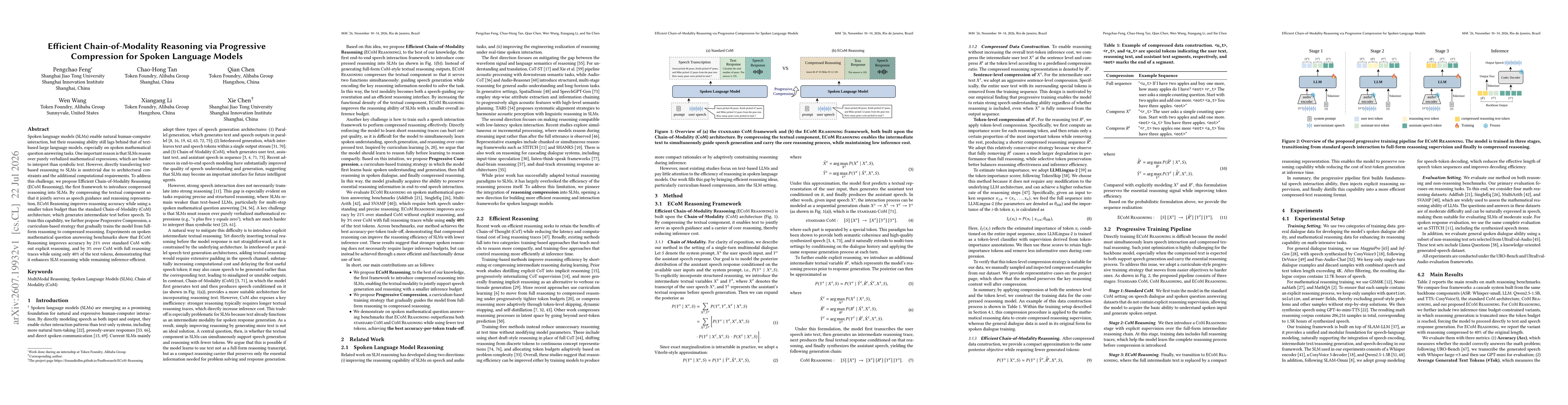 Thumbnail for Efficient Chain-of-Modality Reasoning via Progressive Compression for Spoken Language Models