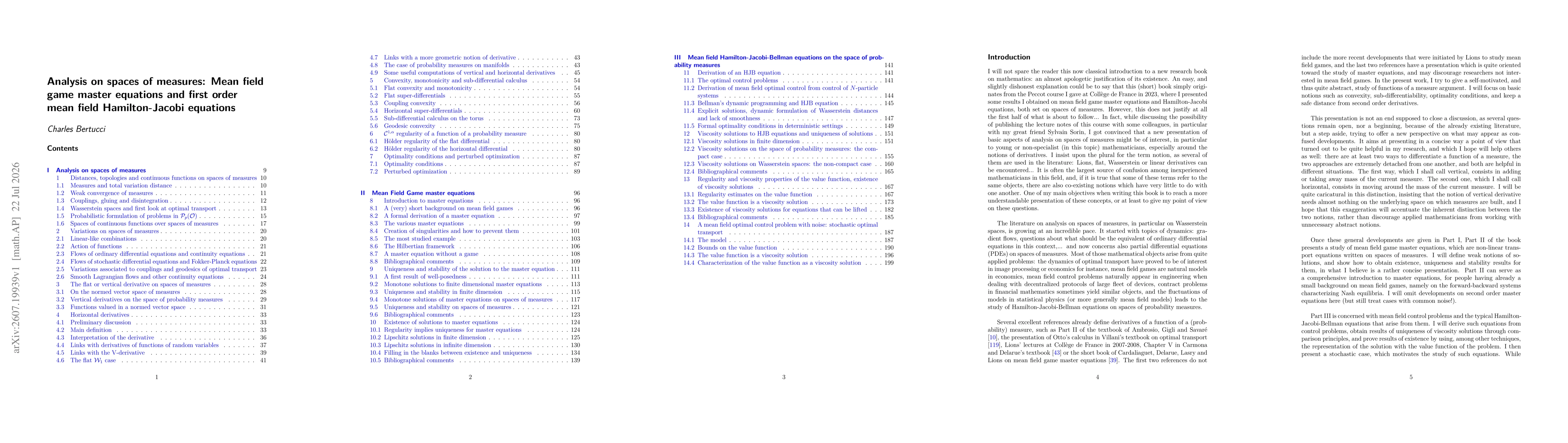 Thumbnail for Analysis on spaces of measures