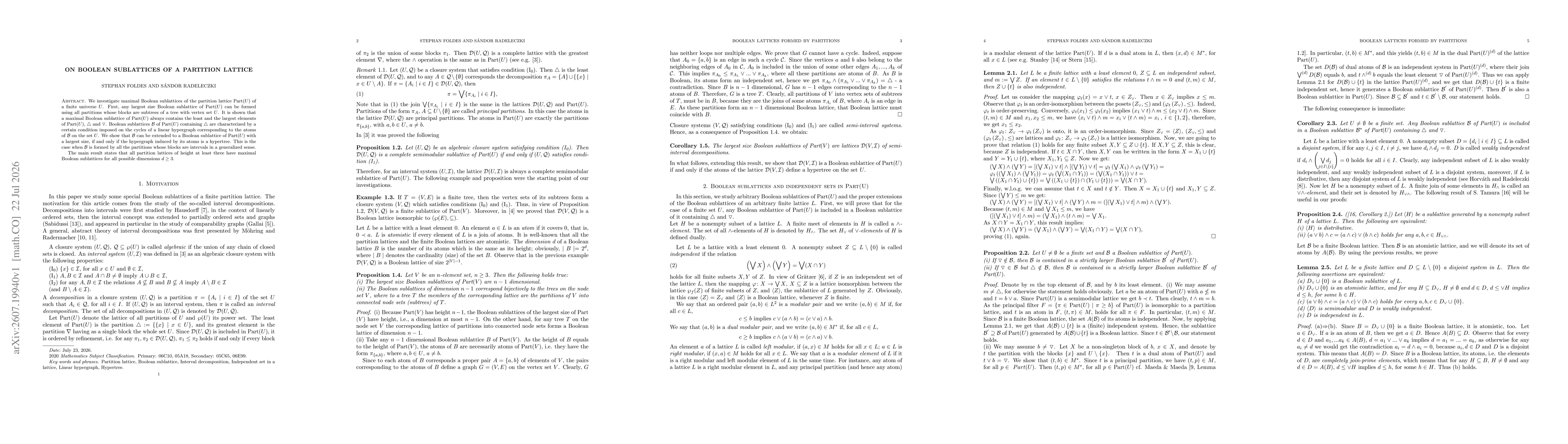 Thumbnail for On Boolean sublattices of finite partition lattices