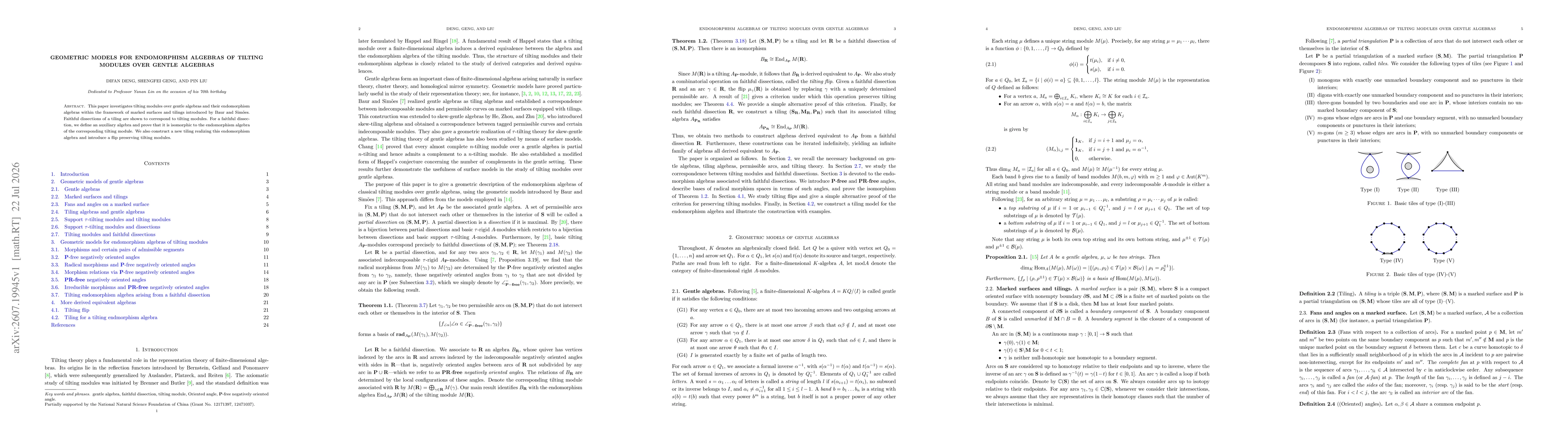 Thumbnail for Geometric models for endomorphism algebras of tilting modules over gentle algebras