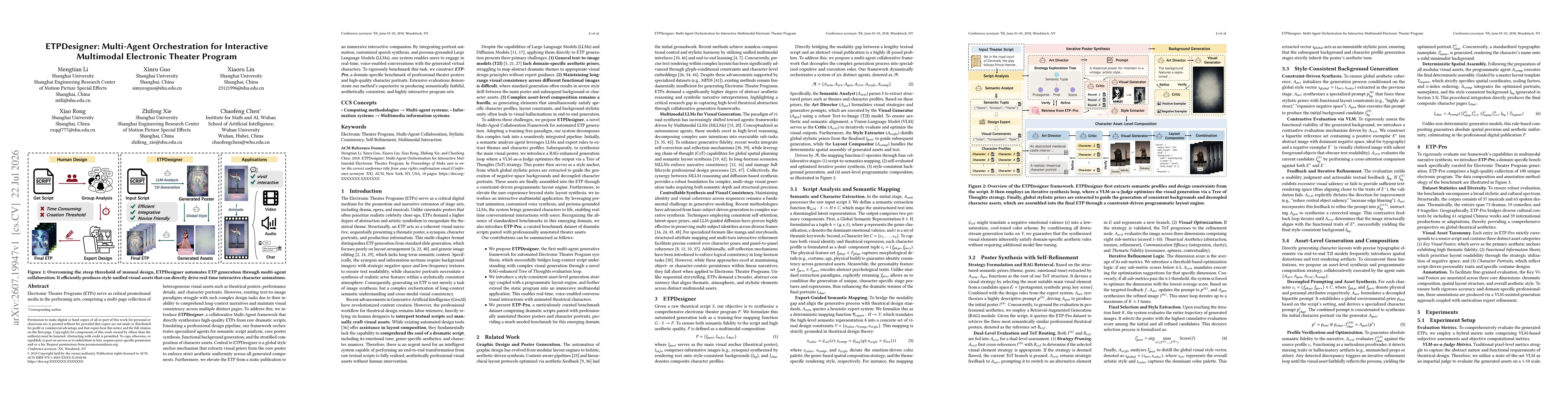 Thumbnail for ETPDesigner: Multi-Agent Orchestration for Interactive Multimodal Electronic Theater Program