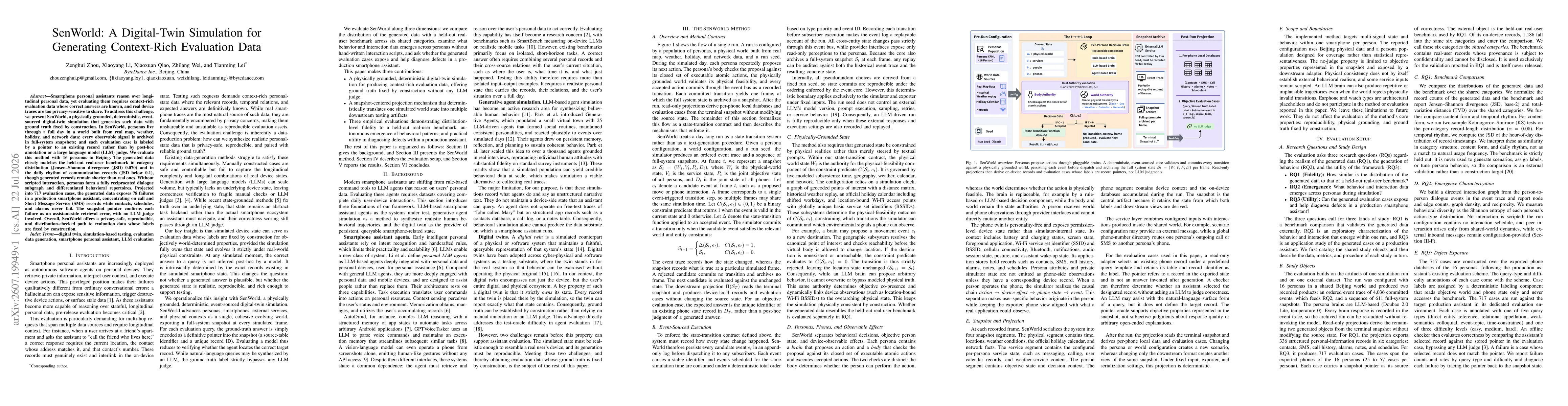 Thumbnail for SenWorld: A Digital-Twin Simulation for Generating Context-Rich Evaluation Data