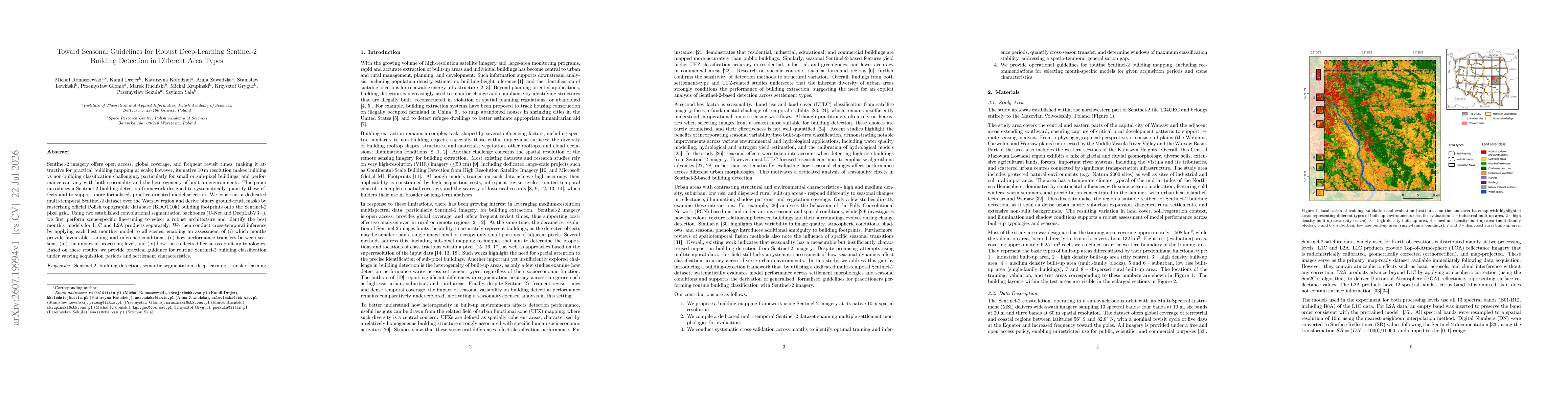 Thumbnail for Toward Seasonal Guidelines for Robust Deep-Learning Sentinel-2 Building Detection in Different Area Types