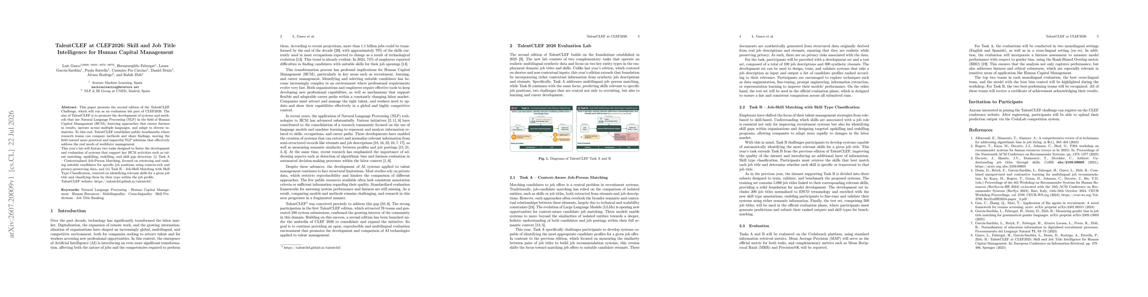 Thumbnail for TalentCLEF at CLEF2026: Skill and Job Title Intelligence for Human Capital Management