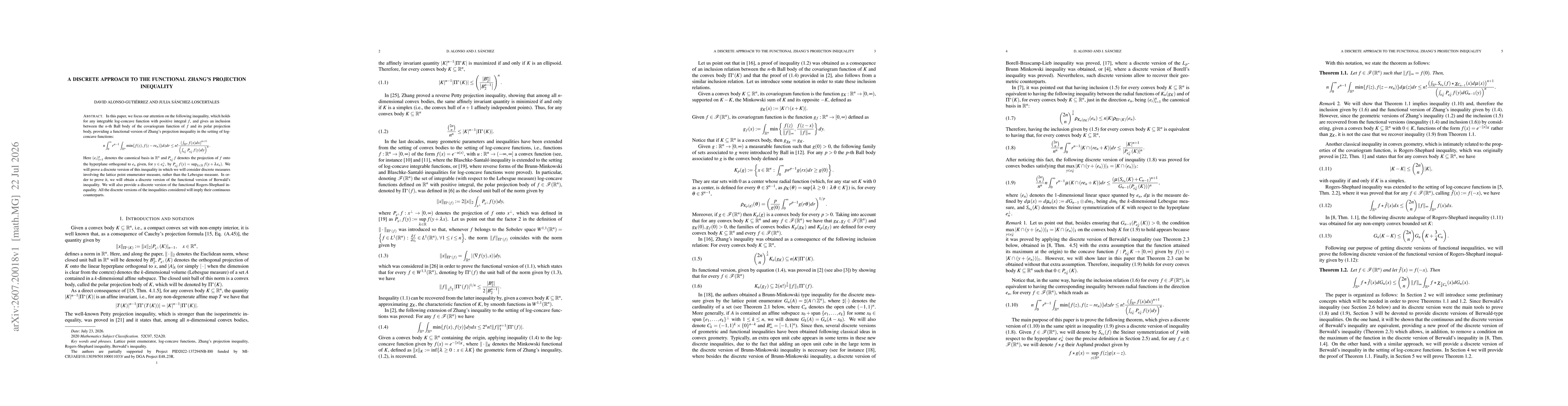 Thumbnail for A discrete approach to the functional Zhang's projection inequality