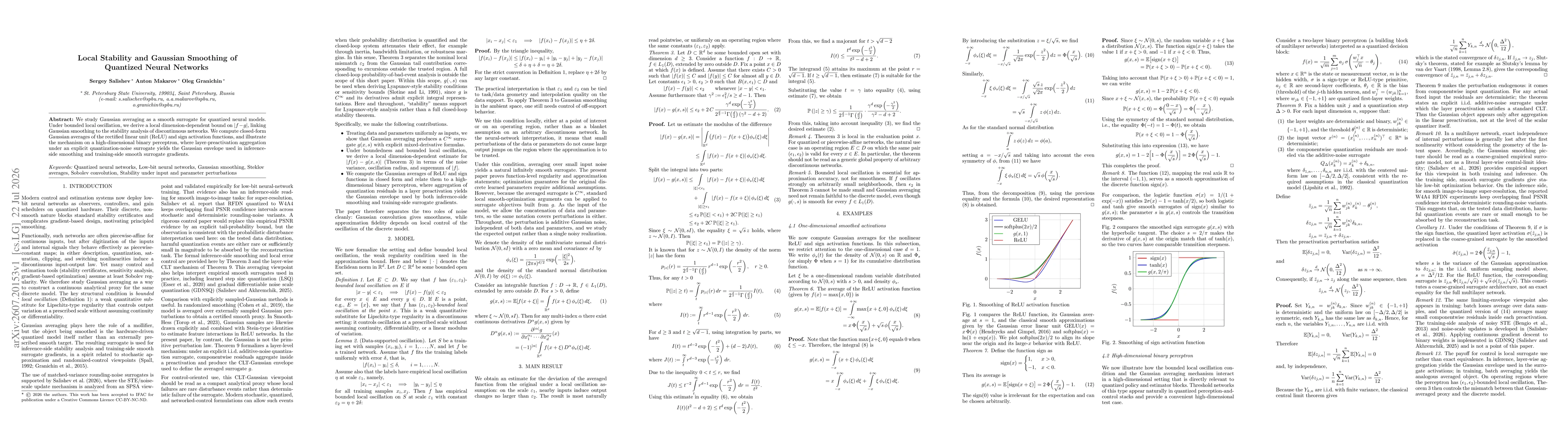 Thumbnail for Local Stability and Gaussian Smoothing of Quantized Neural Networks