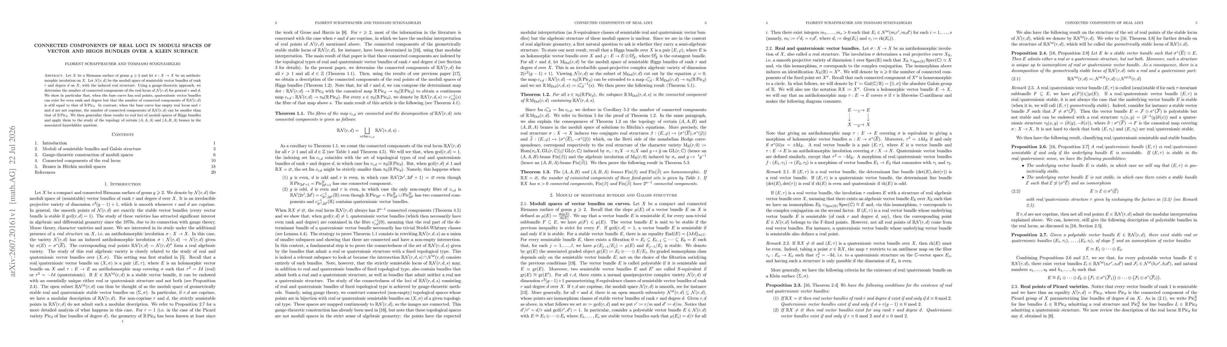 Thumbnail for Connected components of real loci in moduli spaces of vector and Higgs bundles over a Klein surface