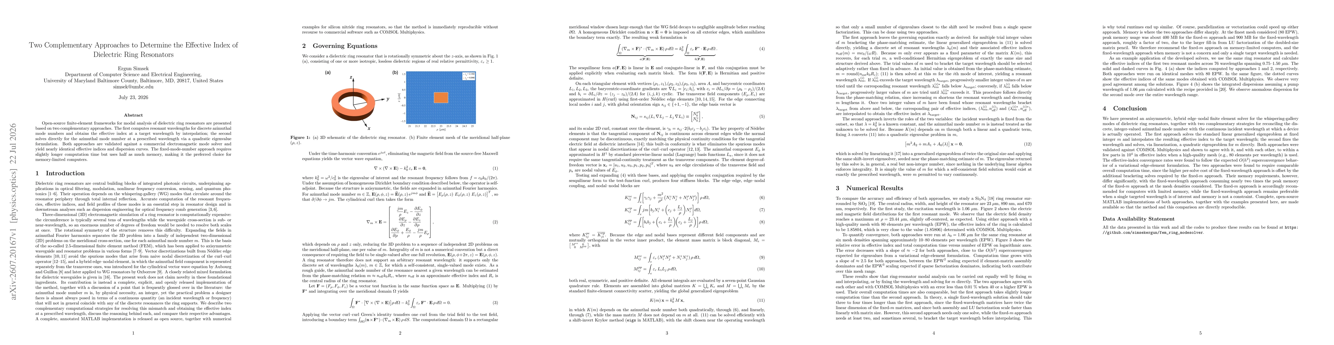 Thumbnail for Two Complementary Approaches to Determine the Effective Index of Dielectric Ring Resonators