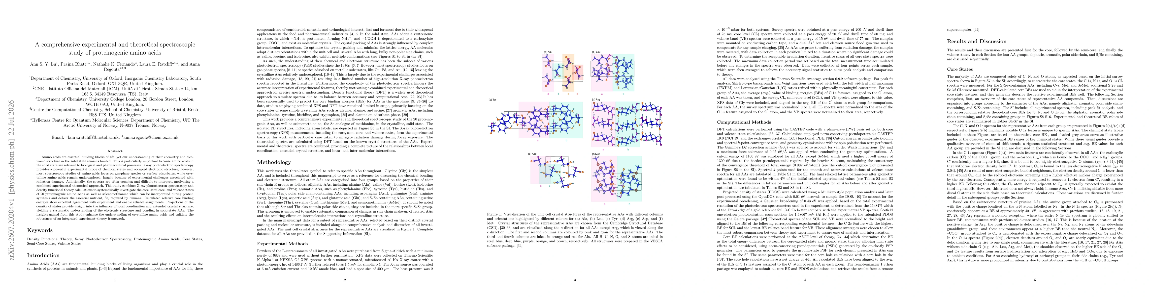 Thumbnail for A Comprehensive Experimental and Theoretical Spectroscopic Study of Proteinogenic Amino Acids