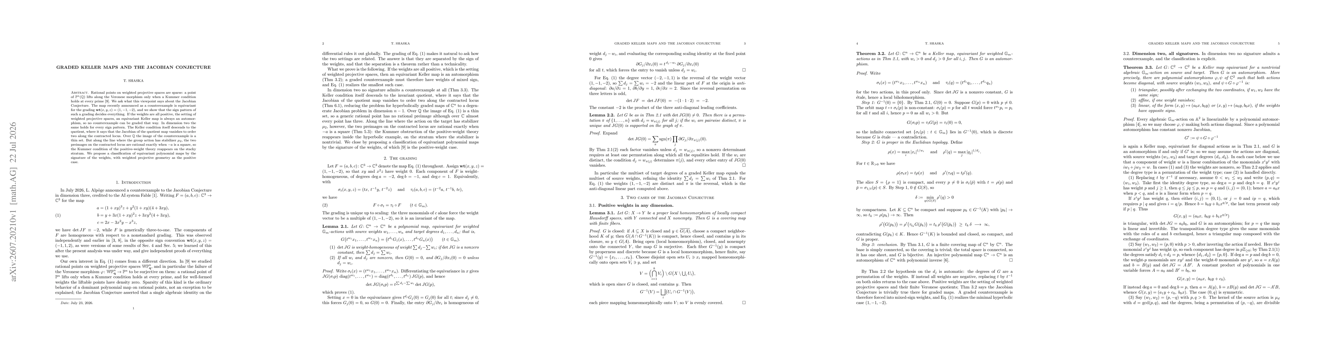 Thumbnail for Graded Keller maps and the Jacobian Conjecture