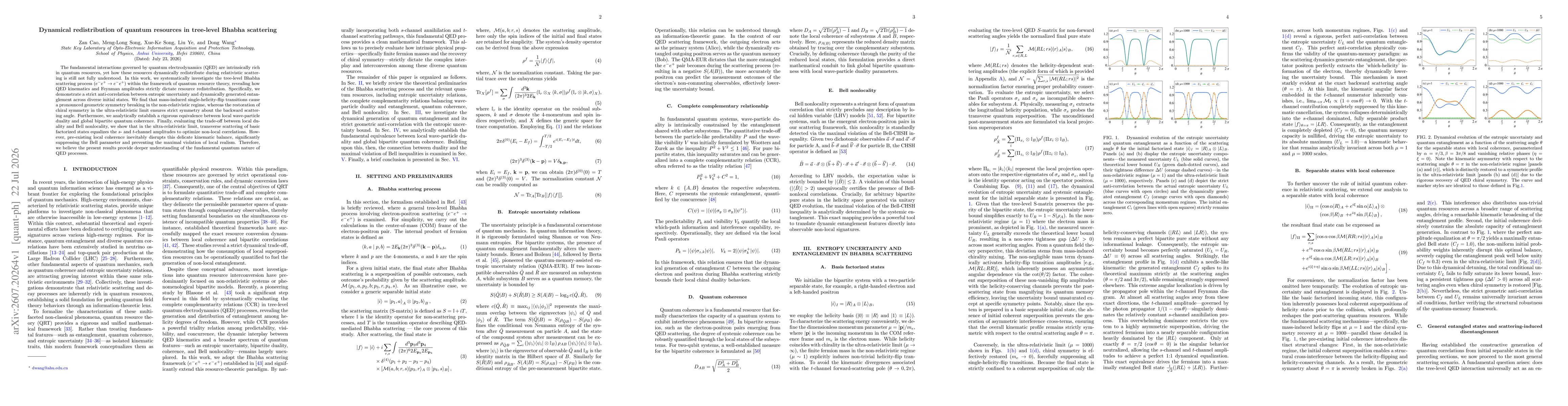 Thumbnail for Dynamical redistribution of quantum resources in tree-level Bhabha scattering
