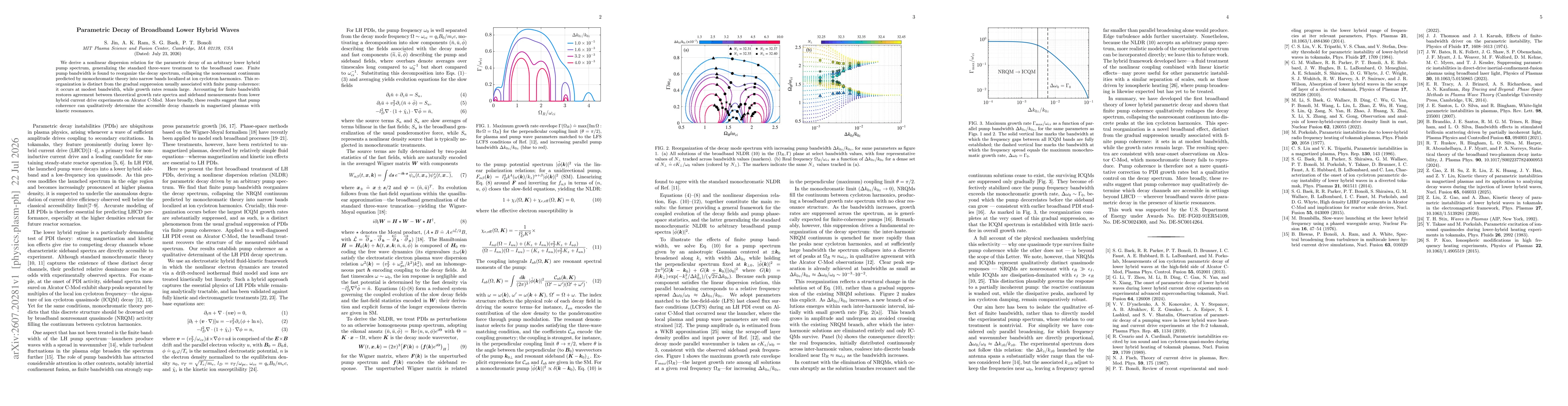 Thumbnail for Parametric Decay of Broadband Lower Hybrid Waves