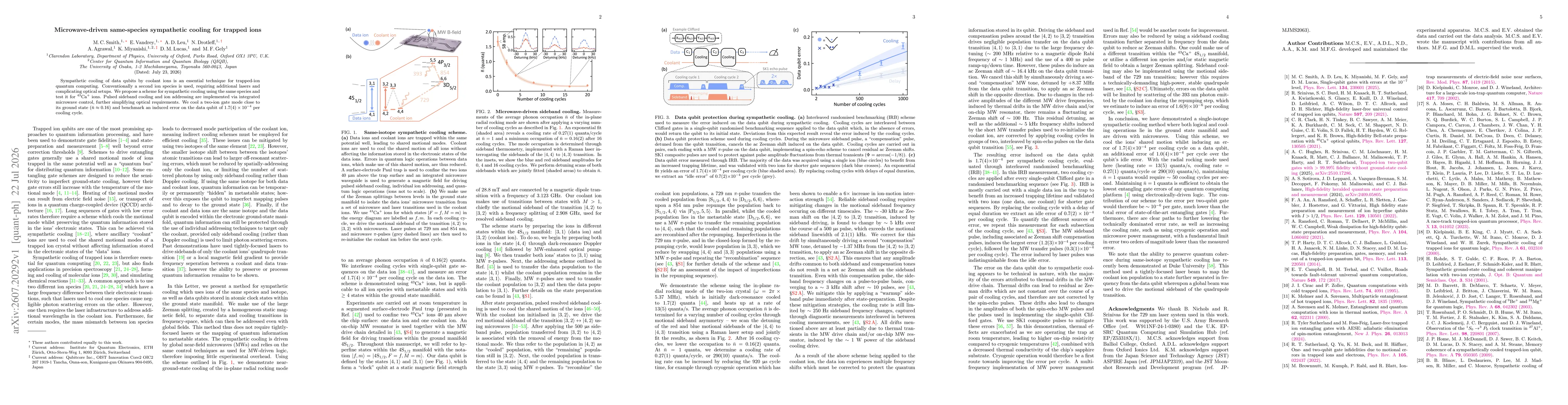 Thumbnail for Microwave-driven same-species sympathetic cooling for trapped ions