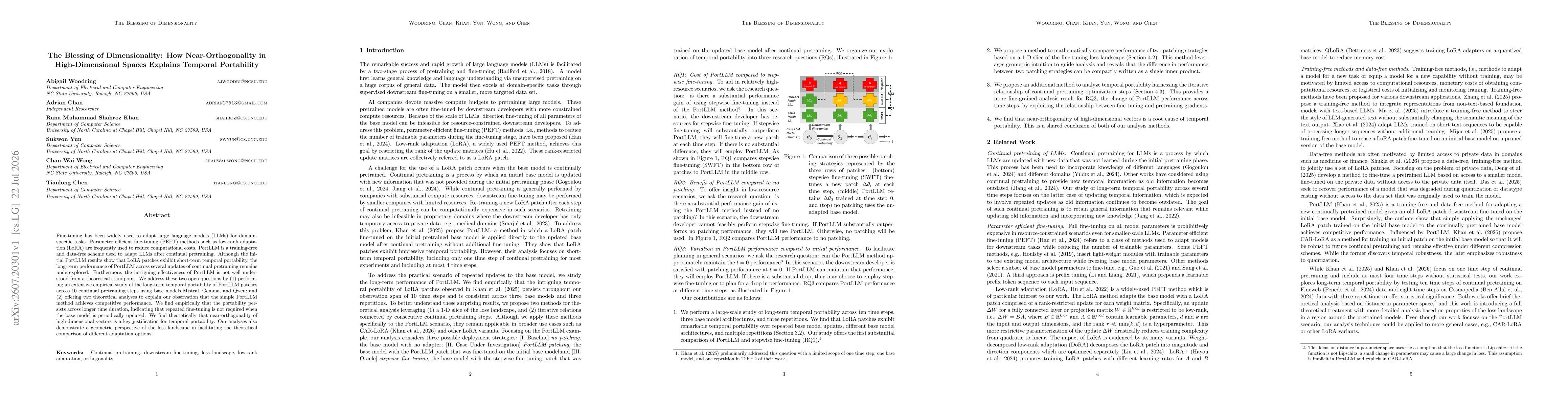 Thumbnail for The Blessing of Dimensionality: How Near-Orthogonality in High-Dimensional Spaces Explains Temporal Portability