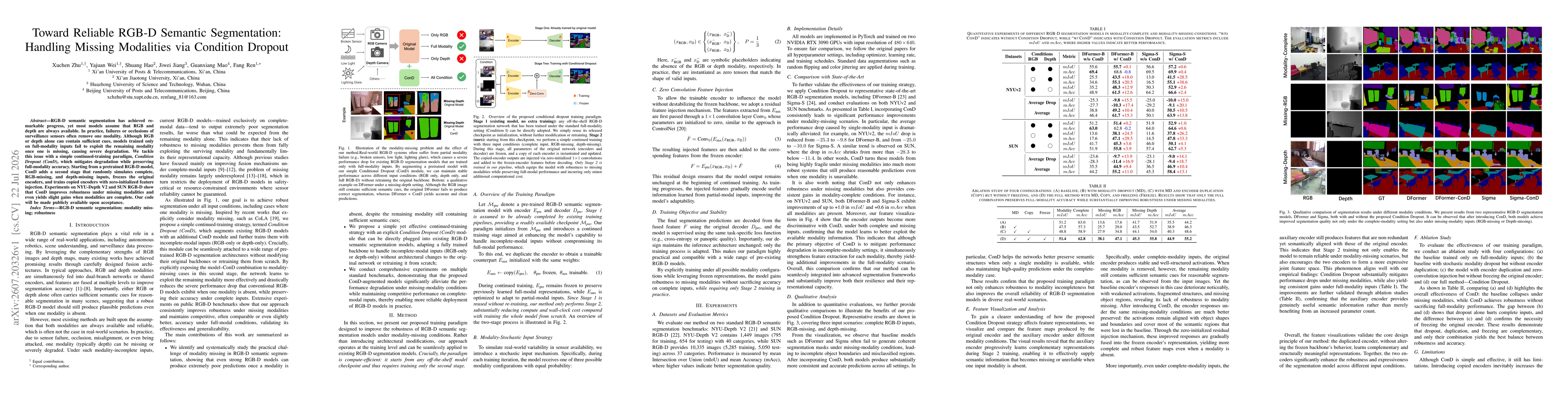Thumbnail for Toward Reliable RGB-D Semantic Segmentation: Handling Missing Modalities via Condition Dropout