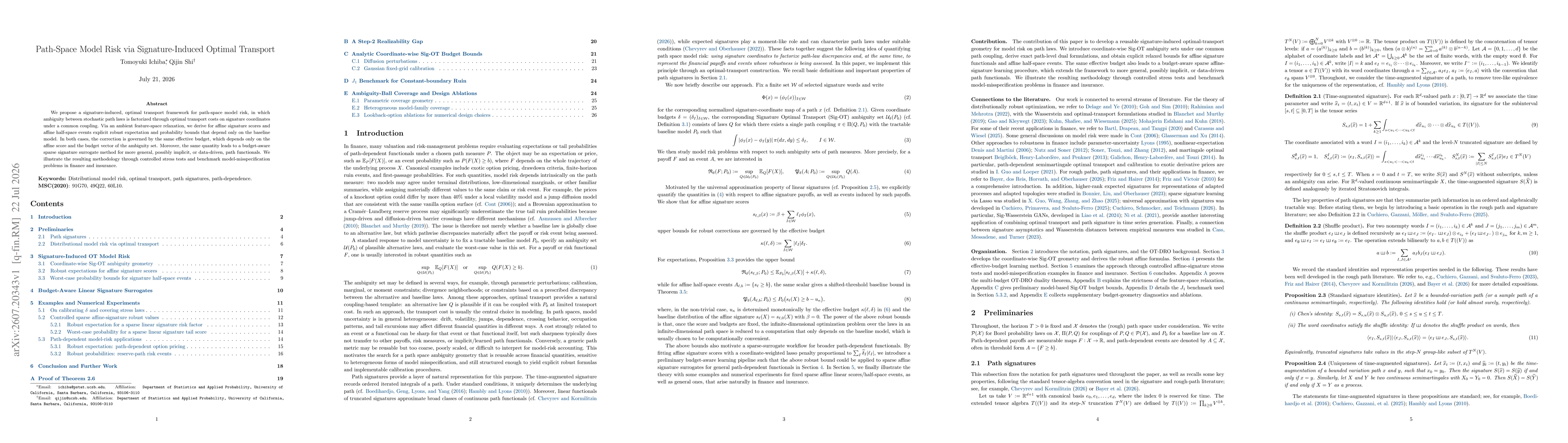 Thumbnail for Model Risk via Signature-Induced Optimal Transport
