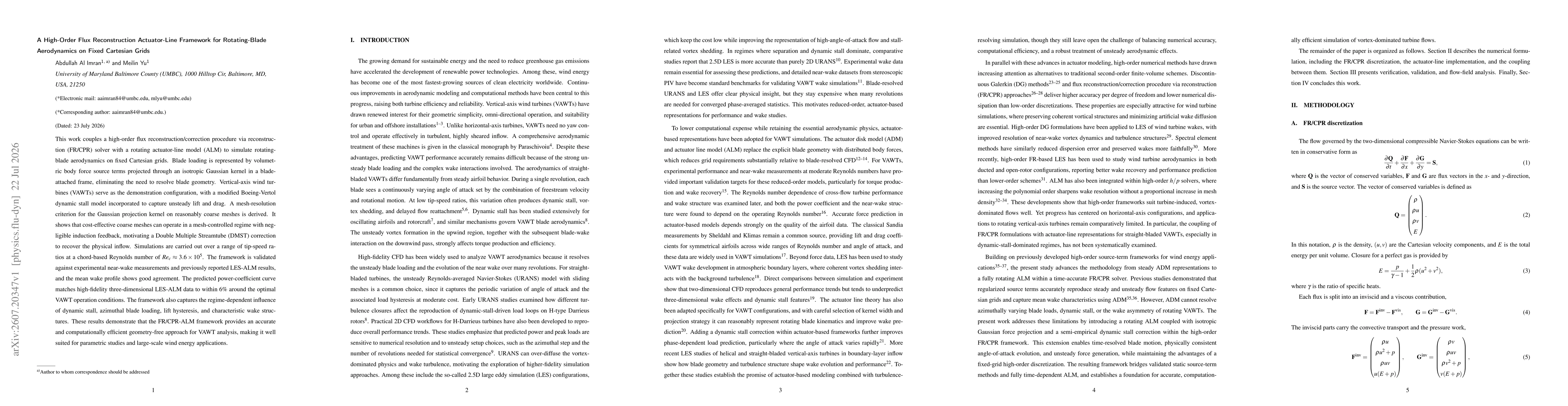 Thumbnail for A High-Order Flux Reconstruction Actuator-Line Framework for Rotating-Blade Aerodynamics on Fixed Cartesian Grids