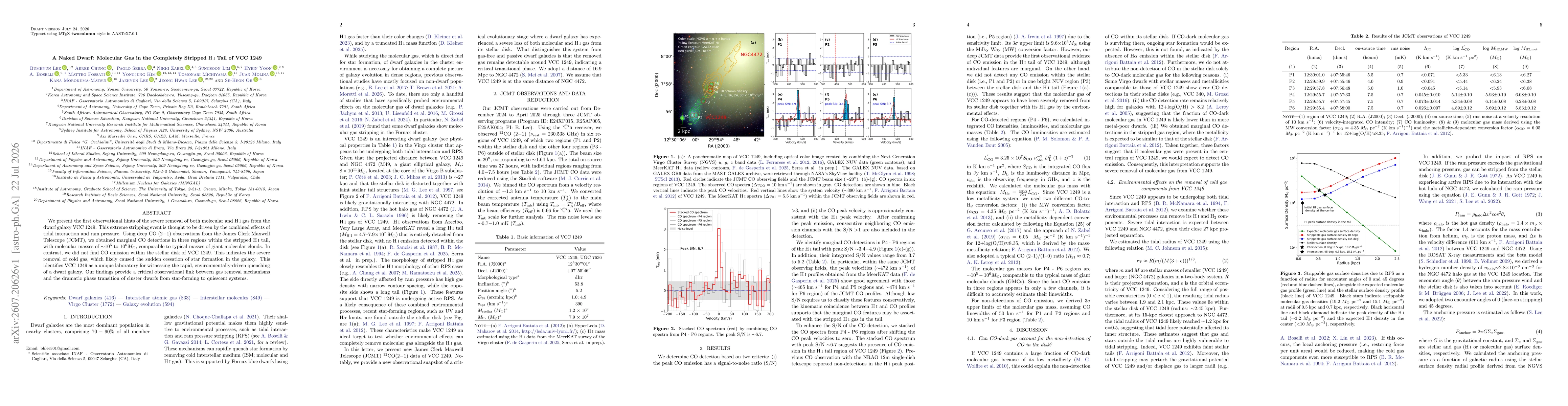 Thumbnail for A Naked Dwarf: Molecular Gas in the Completely Stripped HI Tail of VCC 1249