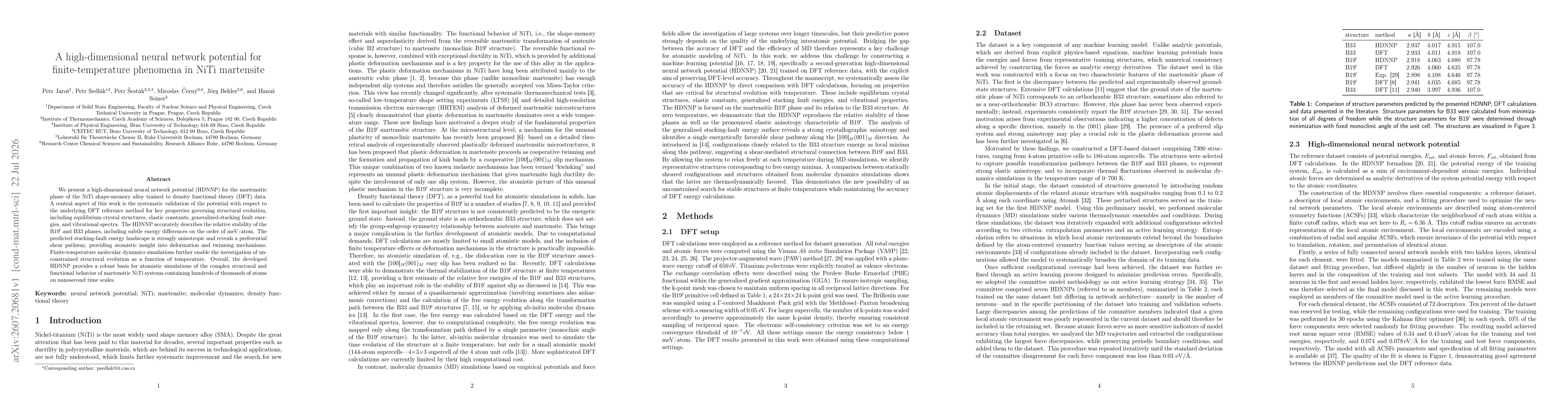 Thumbnail for A high-dimensional neural network potential for finite-temperature phenomena in NiTi martensite