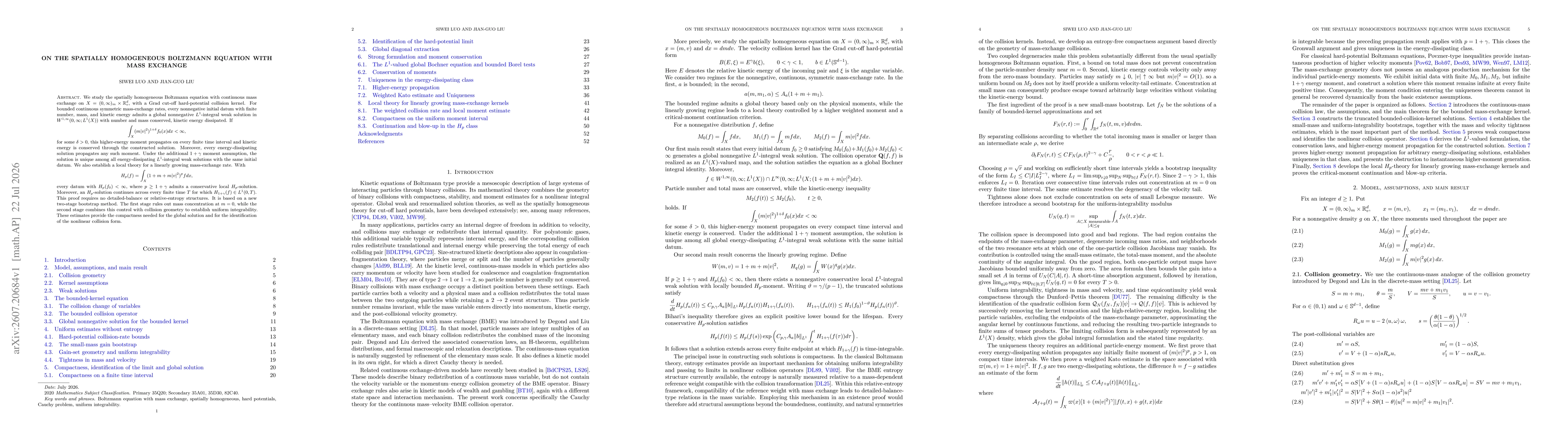 Thumbnail for On the Spatially Homogeneous Boltzmann Equation with Mass Exchange