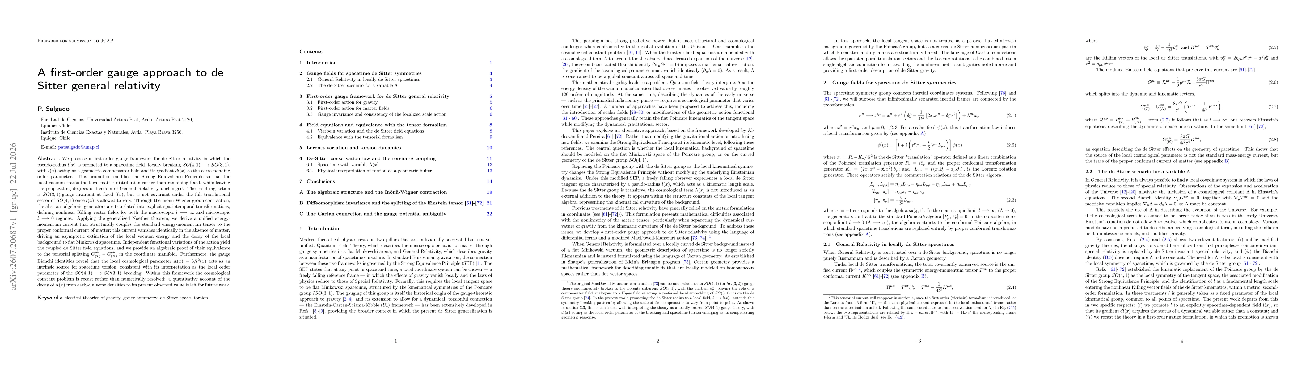 Thumbnail for A First-Order Gauge Approach to de Sitter General Relativity