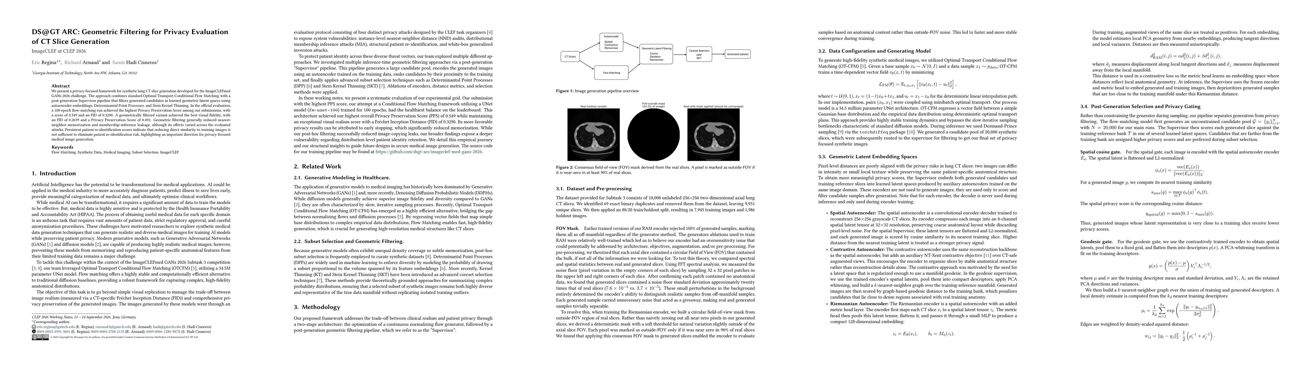 Thumbnail for DS@GT ARC at ImageCLEFmed GANs 2026: Geometric Filtering for Privacy-Preserving CT Slice Generation