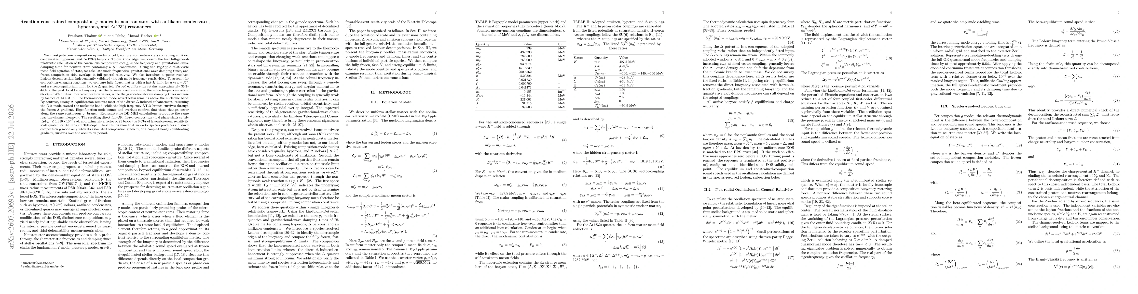 Thumbnail for Reaction-constrained composition \(g\)-modes in neutron stars with antikaon condensates, hyperons, and \(Δ(1232)\) resonances