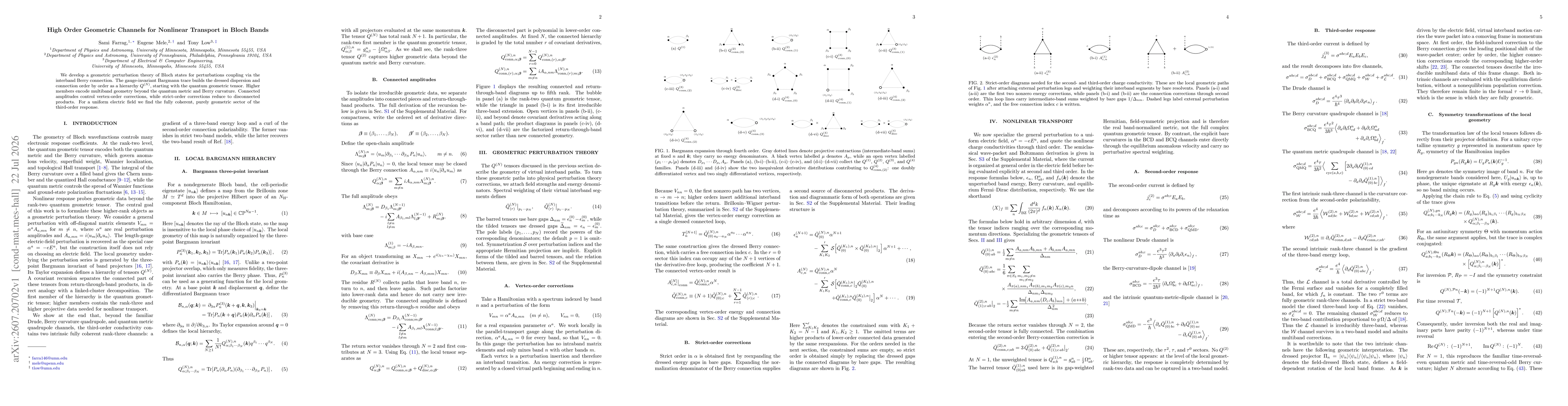 Thumbnail for High Order Geometric Channels for Nonlinear Transport in Bloch Bands