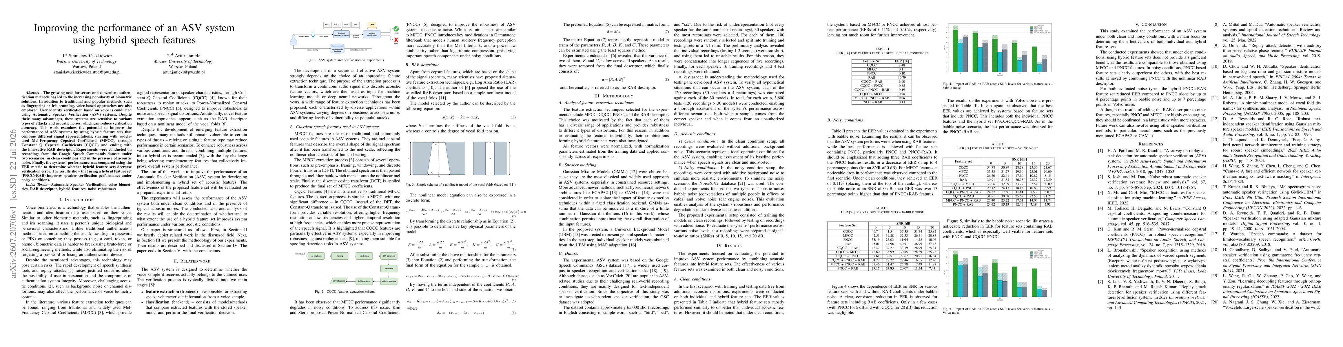 Thumbnail for Improving the performance of an ASV system using hybrid speech features