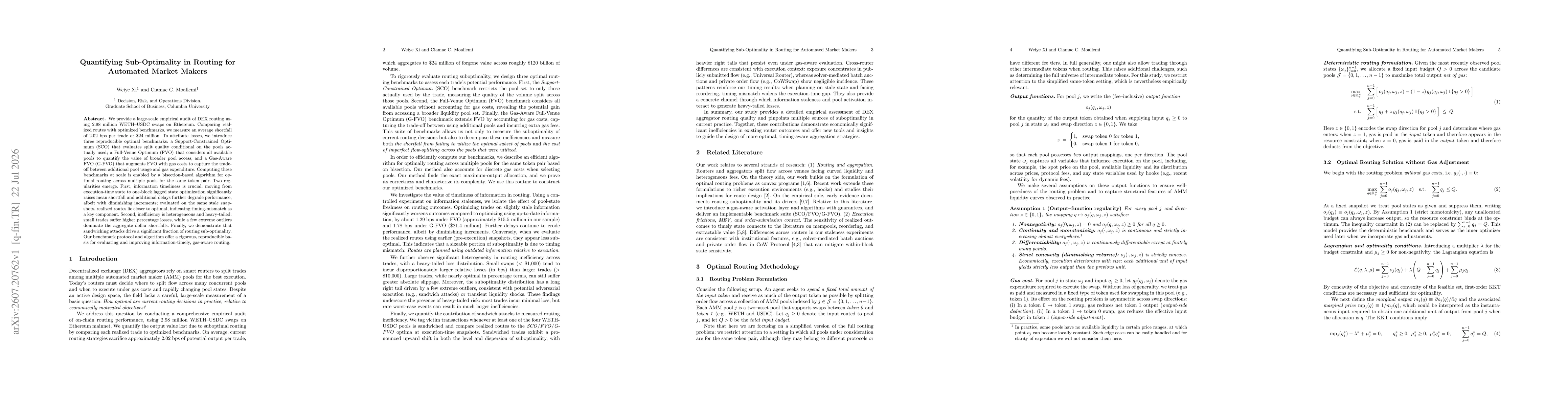 Thumbnail for Quantifying Sub-Optimality in Routing for Automated Market Makers