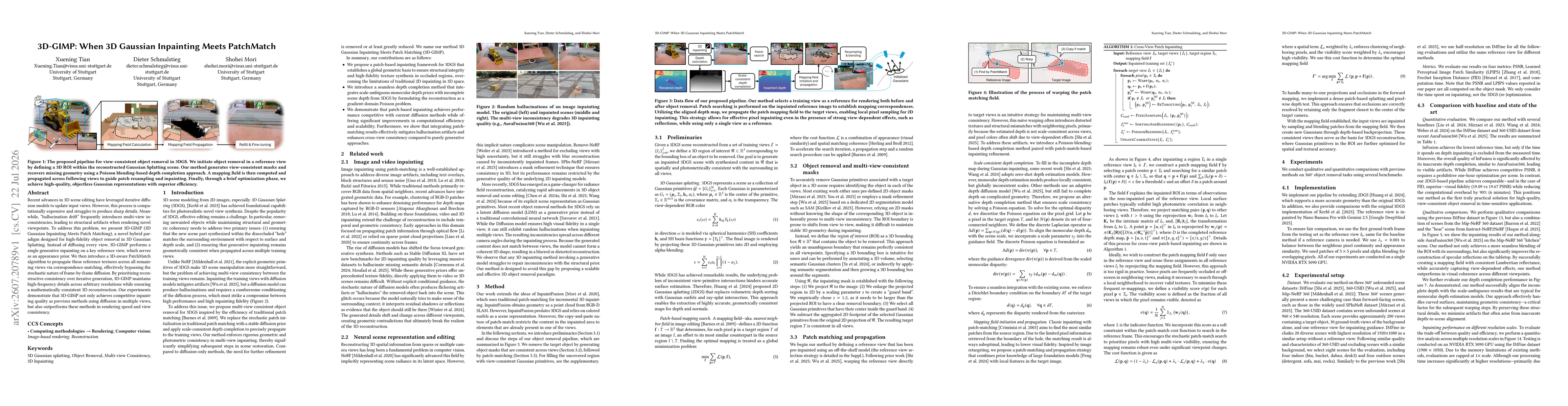 Thumbnail for 3D-GIMP: When 3D Gaussian Inpainting Meets PatchMatch