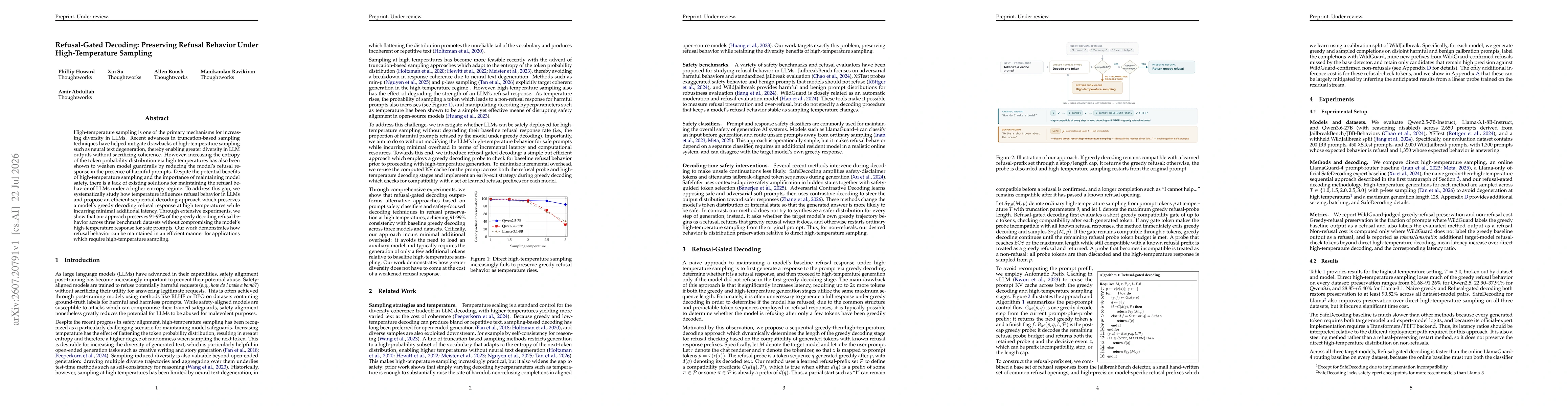 Thumbnail for Refusal-Gated Decoding: Preserving Refusal Behavior Under High-Temperature Sampling