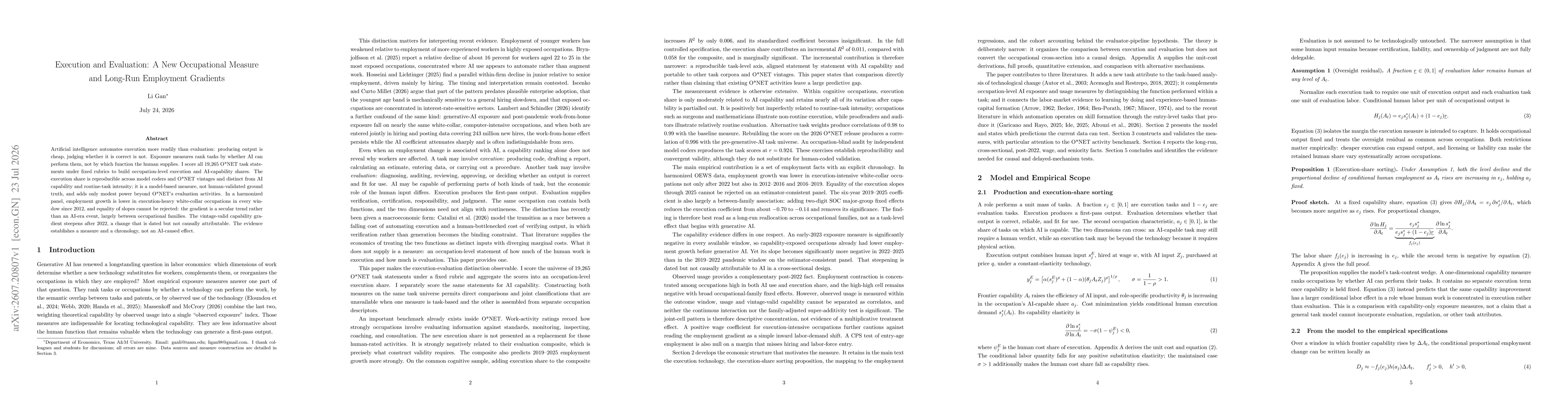 Thumbnail for Execution and Evaluation: A New Occupational Measure and Long-Run Employment Gradients