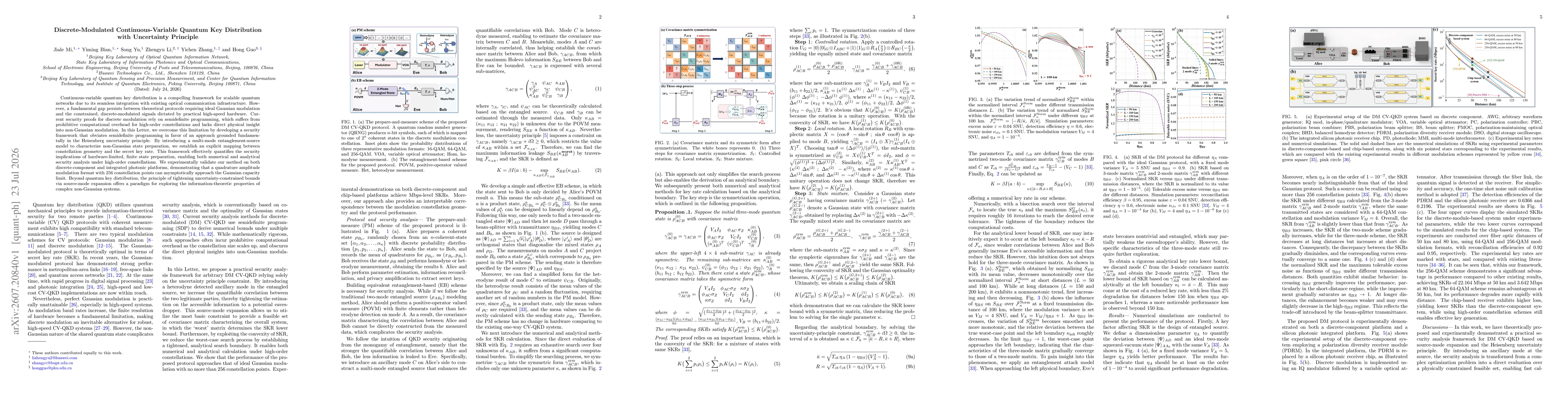 Thumbnail for Discrete-modulated continuous-variable quantum key distribution with uncertainty principle