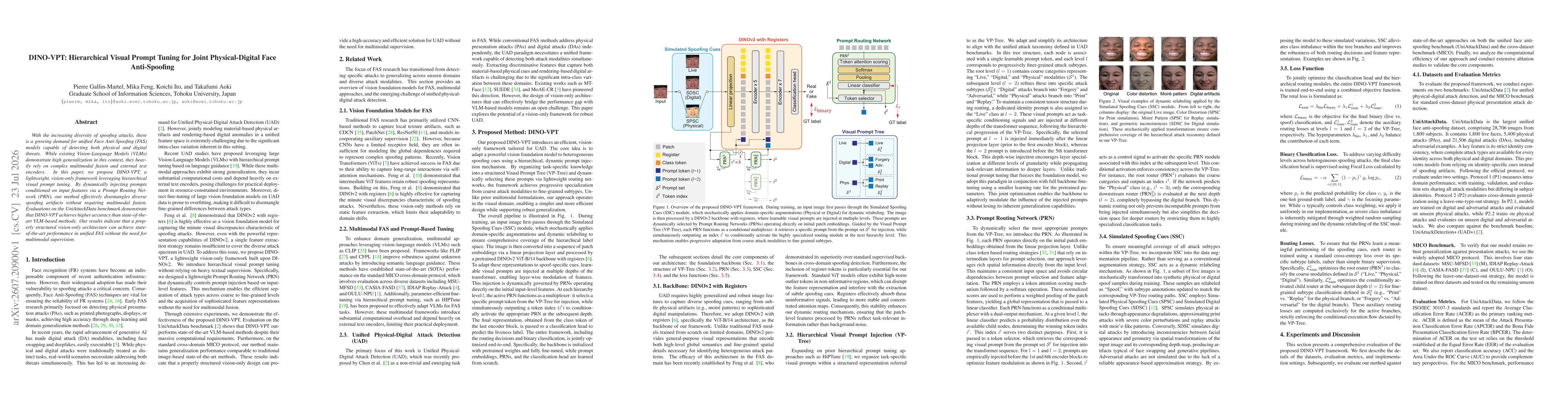Thumbnail for DINO-VPT: Hierarchical Visual Prompt Tuning for Joint Physical-Digital Face Anti-Spoofing