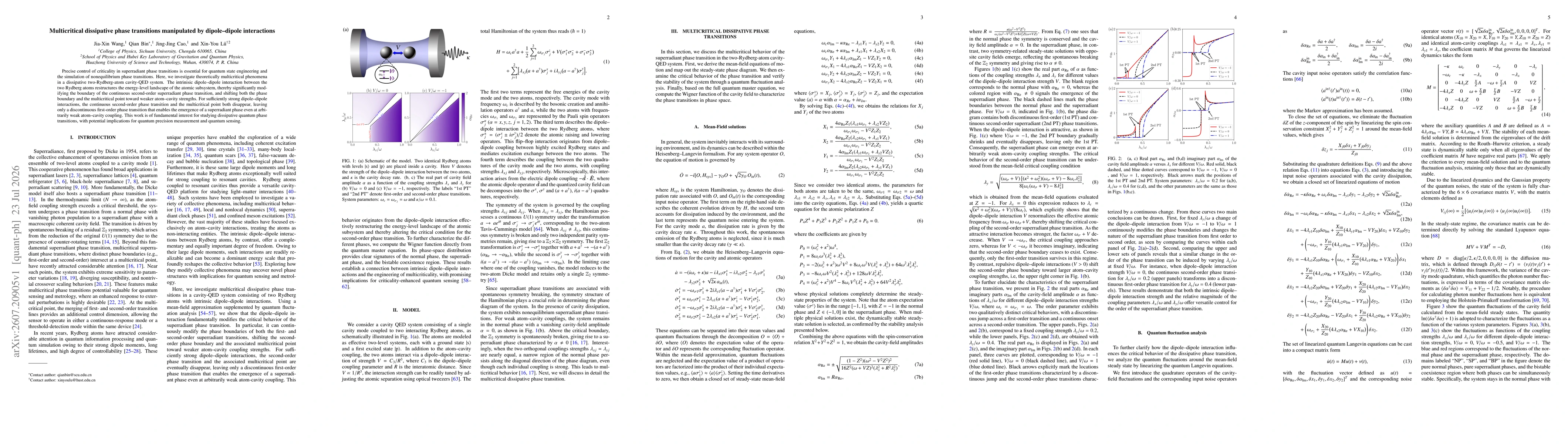 Thumbnail for Multicritical dissipative phase transitions manipulated by dipole--dipole interactions