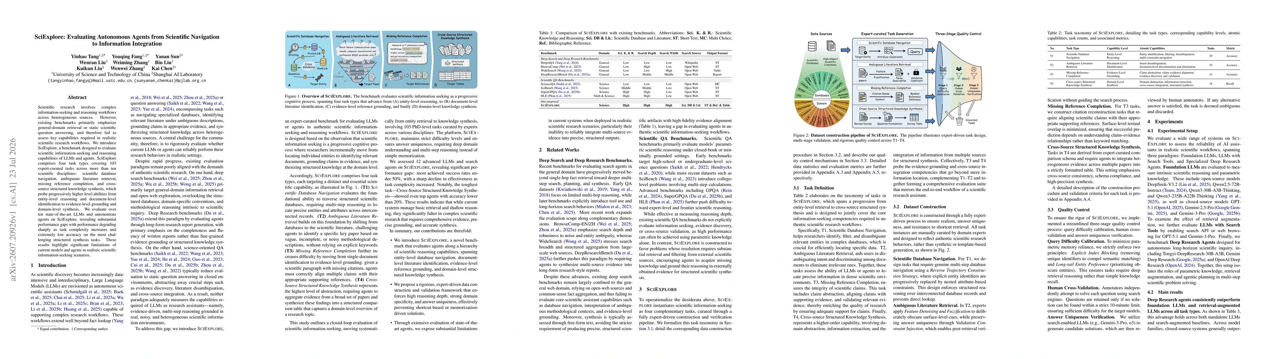 Thumbnail for SciExplore: Evaluating Autonomous Agents from Scientific Navigation to Information Integration