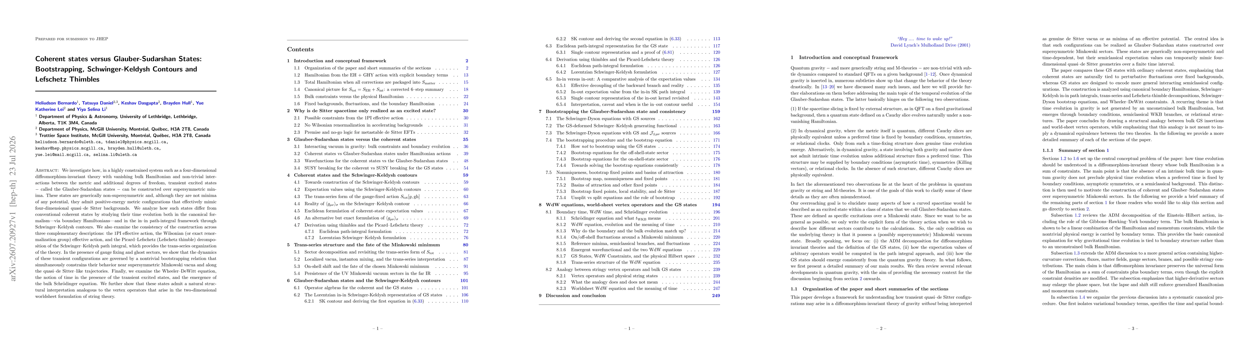 Thumbnail for Coherent states versus Glauber-Sudarshan States: Bootstrapping, Schwinger-Keldysh Contours and Lefschetz Thimbles