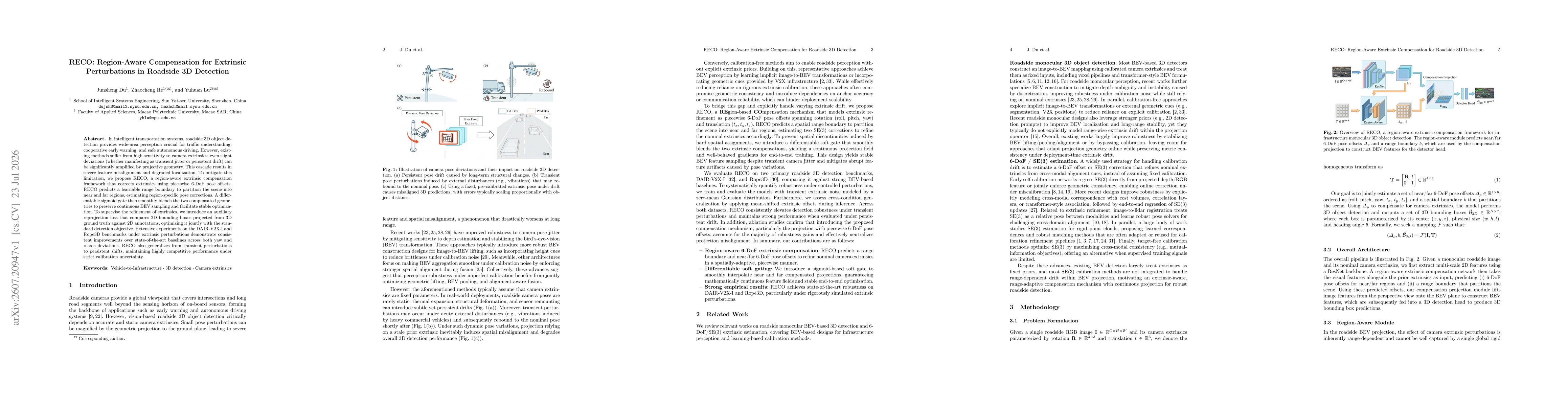 Thumbnail for RECO: Region-Aware Compensation for Extrinsic Perturbations in Roadside 3D Detection