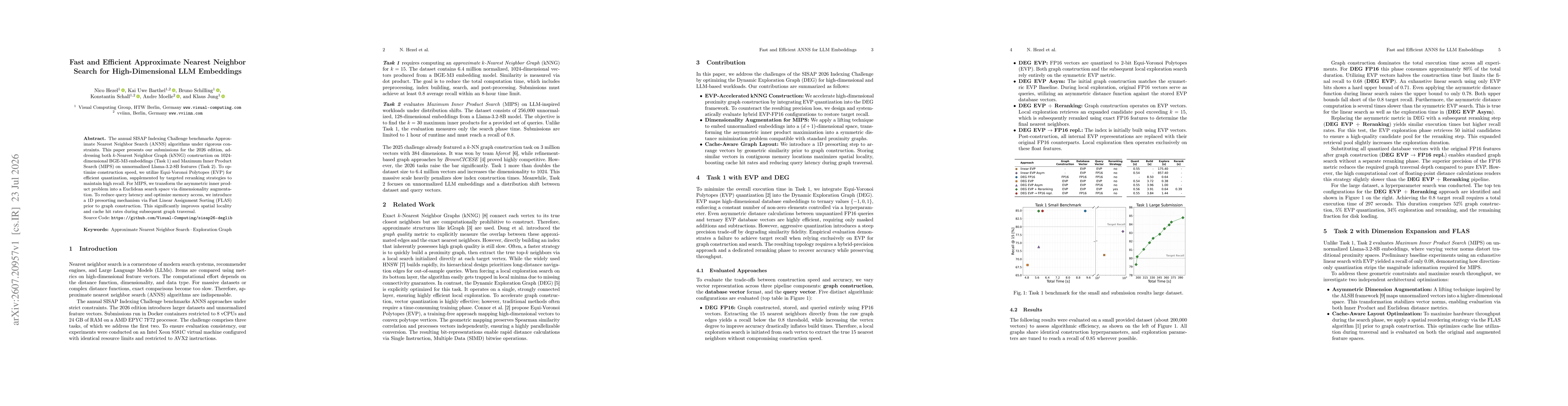 Thumbnail for Fast and Efficient Approximate Nearest Neighbor Search for High-Dimensional LLM Embeddings