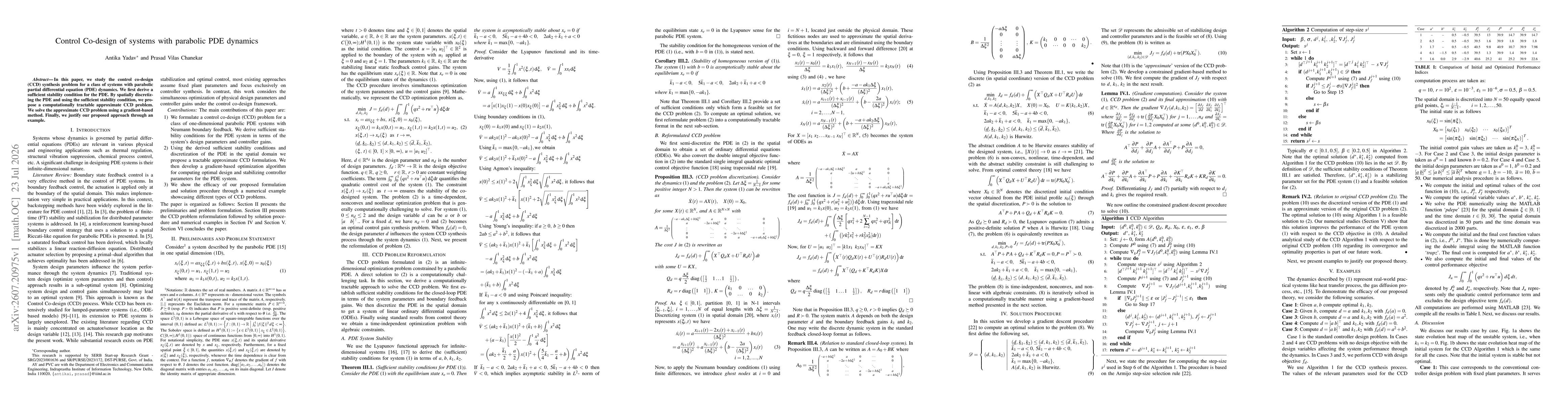 Thumbnail for Control Co-design of systems with parabolic PDE dynamics