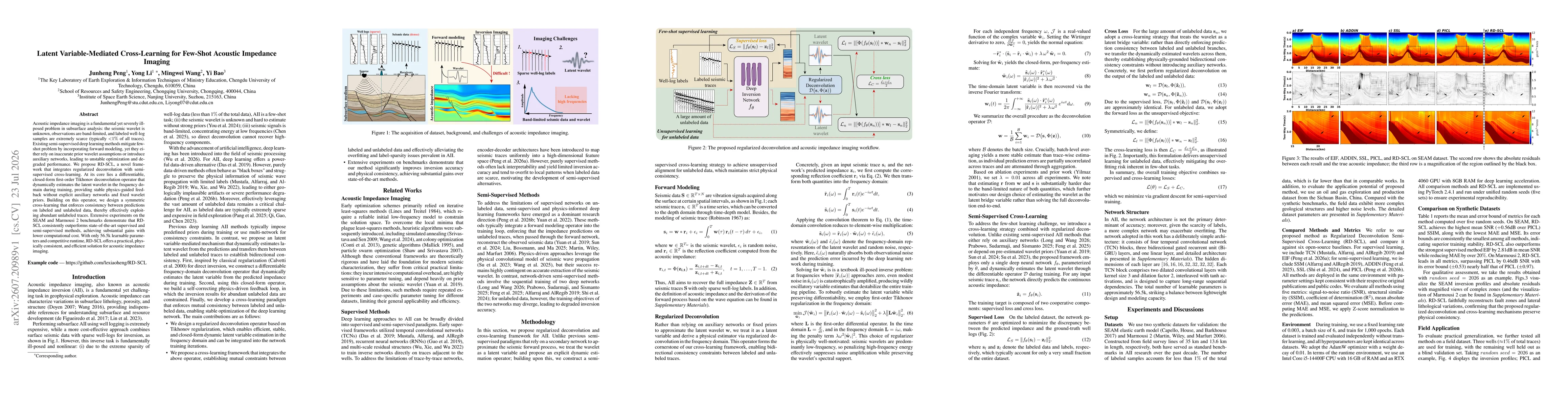 Thumbnail for Latent Variable-Mediated Cross-Learning for Few-Shot Acoustic Impedance Imaging